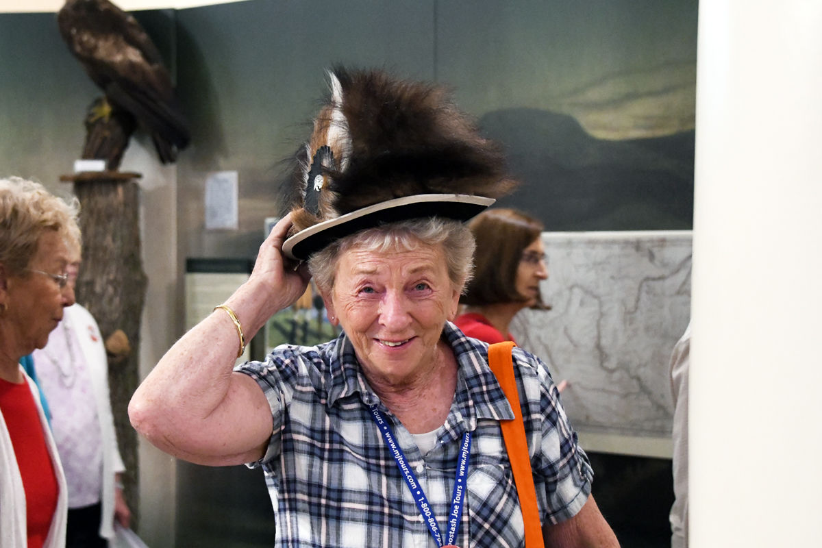 078 Agnes Loukota found a headdress the native Americans might have worn.JPG
